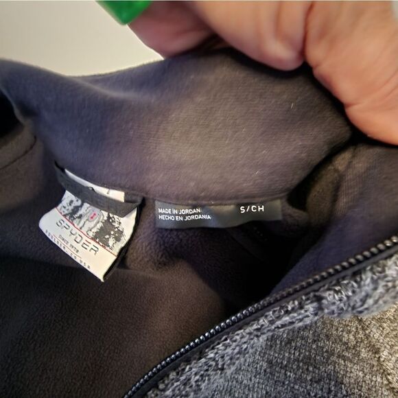 Spyder part zip pullover jacket size small heathered black men's - Picture 5 of 8